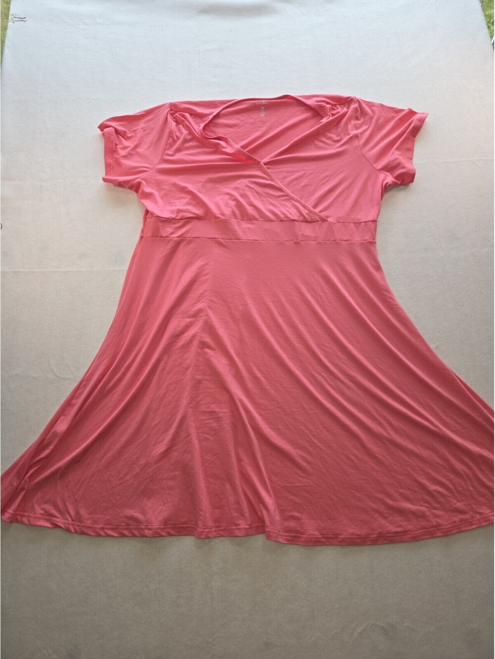 Just Be Pink Coral Short Sleeve Dress Plus Size 2x CB4 0056